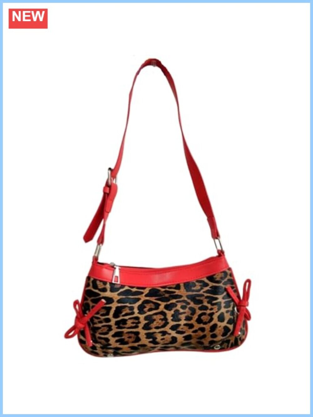 Glossy Vegan Leather Mini Shoulder Bag 90s Chain Strap Clutch Purse